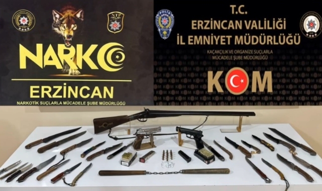 Erzincan'da 8 adrese eş zamanlı operasyon