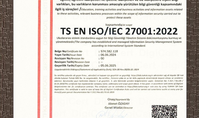 İhlas Koleji kalitesi uluslararası onayla tescillendi