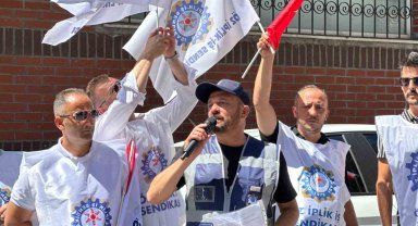 İkitelli Organize Sanayi Bölgesi'nde Akort işçileri için basın açıklaması