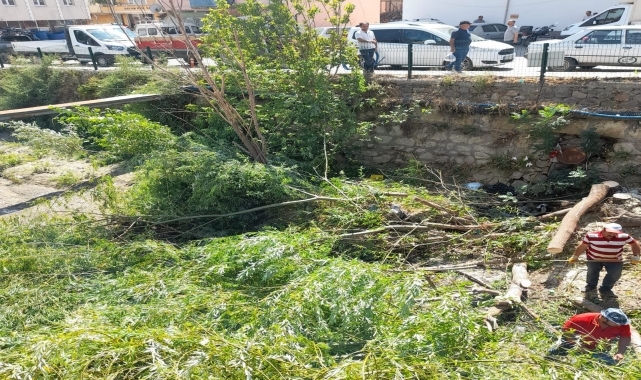 İskilip'te dere yatakları temizleniyor