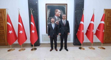 Isparta'ya atanan Ağır Ceza Mahkemesi Başkanı Tünay'dan Vali Aksoy'a veda ziyareti