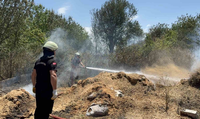 İtfaiyenin zamanında müdahalesi, anız yangınını önledi
