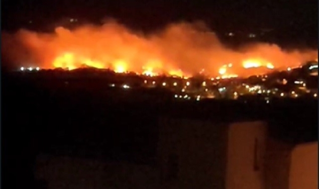 İzmir'de yerleşim yerlerine yakın alanda büyük yangın: Site tahliye edildi