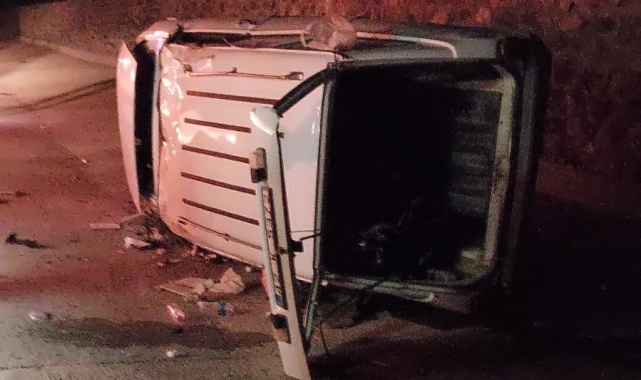 Kara yoluna çıkan domuz kazaya sebep oldu: 1 yaralı