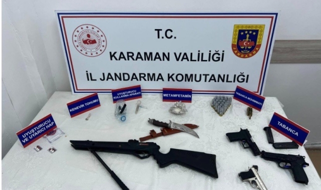 Karaman'da uyuşturucu ve ruhsatsız silah operasyonu: 1 tutuklama