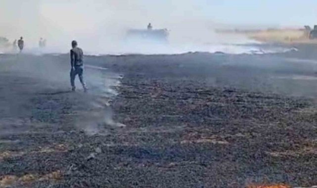 Karapınar'da buğday ekili tarlada yangın
