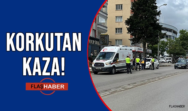 KARŞIYA GEÇMEYE ÇALIŞAN YAYAYA OTOMOBİL ÇARPTI!