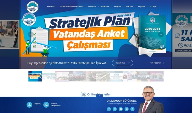 Kayseri Büyükşehir web sitesi, öne çıkan 9 büyükşehir sitesinden birisi oldu