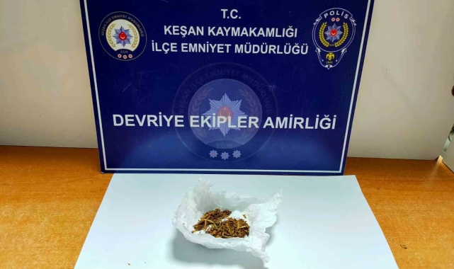 Keşan'da uyuşturucu ile yakalanan 3 şüpheli gözaltına alındı