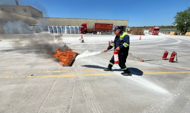 Kocaeli İtfaiyesi'nden fabrikalarda "acil durum" tatbikatı