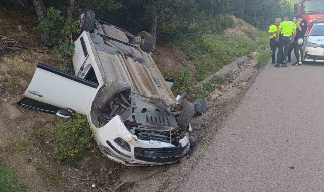 Kontrolden çıkan otomobil takla attı: 3 yaralı