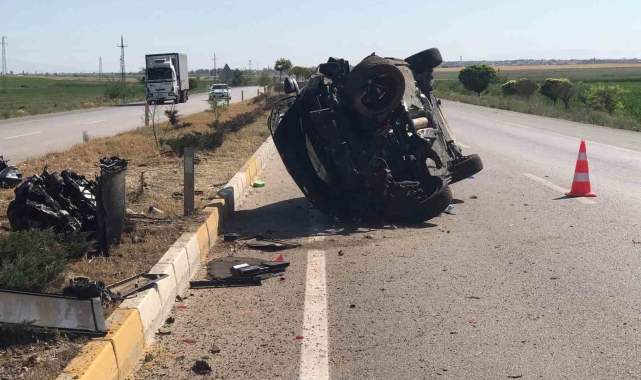 Konya'da kontrolden çıkan cip takla attı: 3 yaralı
