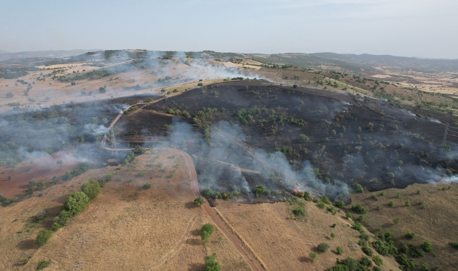 Kula'da makilik alanda çıkan yangın 50 dönümde etkili oldu