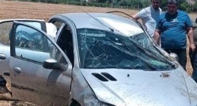 Mardin'de sürücüsünün kontrolünden çıkan otomobil takla attı: 2 yaralı