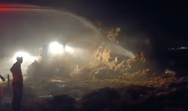 Mardin'de tonlarca saman balyası kül oldu