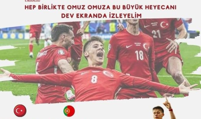 Milli maçın izlenmesi için parkta dev ekran kurulacak