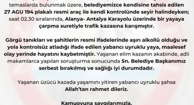 Nizip Belediye Başkanı Doğan'ın çarptığı yaya hayatını kaybetti