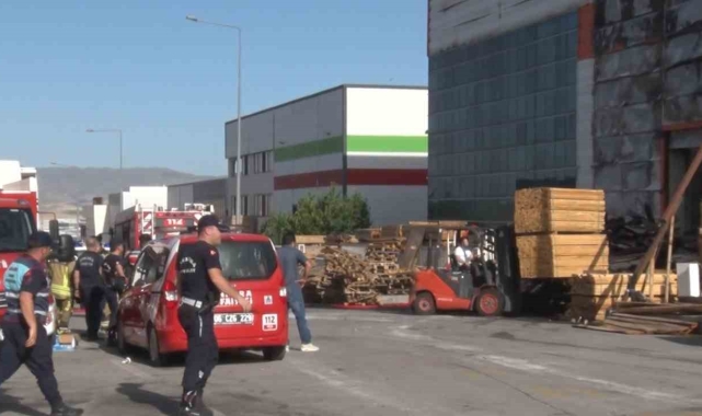 Palet fabrikasında korkutan yangın