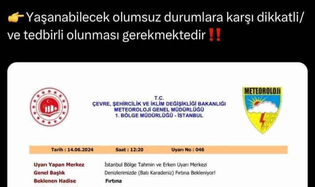 Sakarya'nın sahil kesimleri için Valilikten fırtına uyarısı