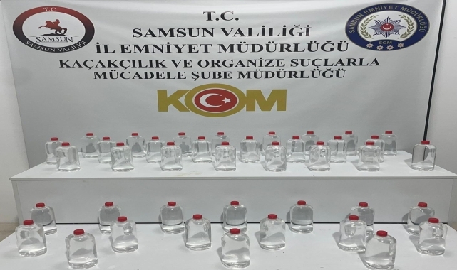 Samsun'da sahte içki operasyonunda 3 şüpheli yakalandı