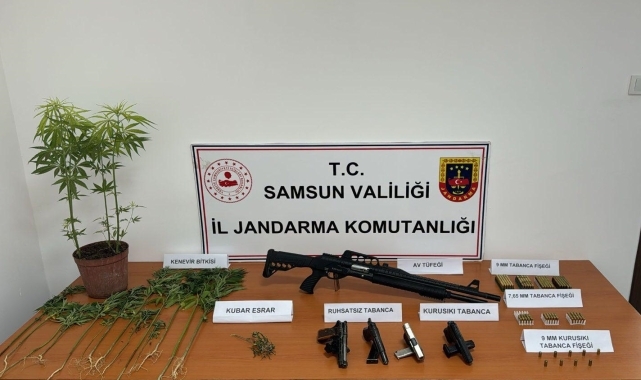 Samsun'da uyuşturucu ve silah operasyonunda 2 kişi yakalandı