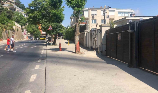 Sarıyer&#039;de ağaca çarpan araç takla attı: Kaza anı kamerada
