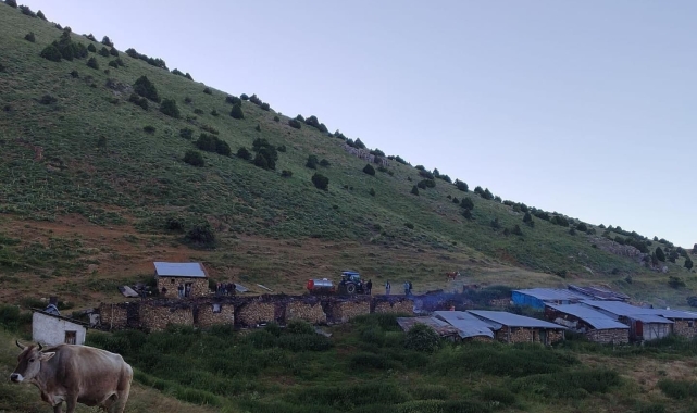 Soba yayla evlerini kül etti