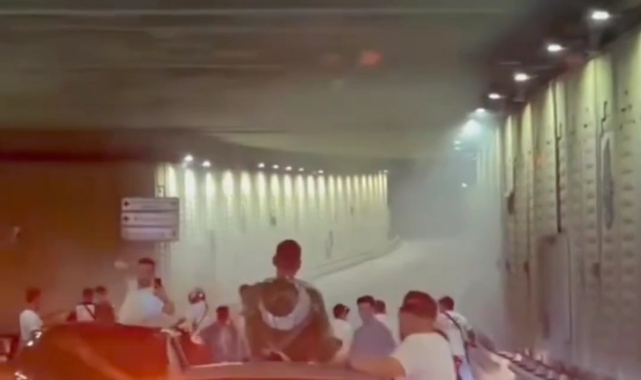 Ümraniye'de asker eğlencesi için tüneli kapattılar