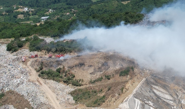 Yalova'da katı atık depolama sahasında yangını