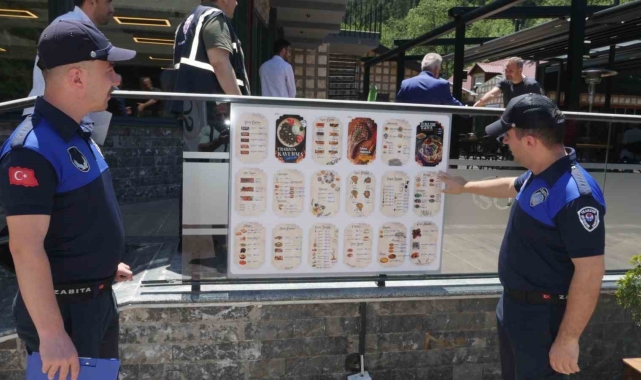 Zabıta ekiplerinden Uzungöl'deki işletmelere fiyat denetimi