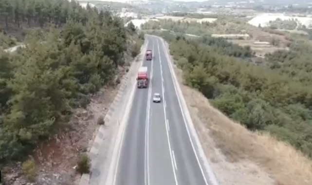 12 araç sürücüsü drone denetiminden kaçamadı