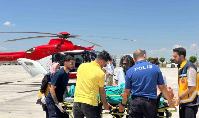 78 yaşındaki hasta ambulans helikopterle Adana'ya sevk edildi