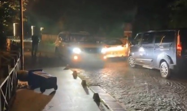 Aç kalan yavru ayı Uzungöl'e indi, görüntülemek için turistler sıraya girdi