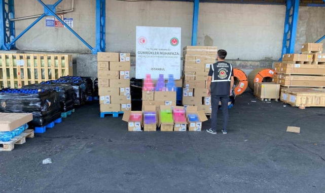 Ambarlı Limanı'nda 30 milyon liralık kaçak elektronik sigara operasyonu