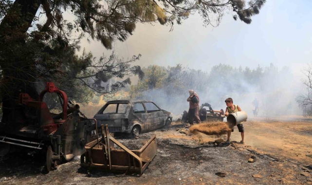 Antalya'da çıkan orman yangınında seralar büyük zarar gördü