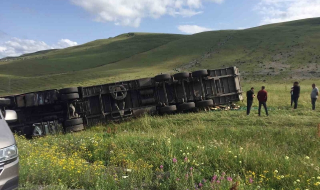 Ardahan'da tır devrildi: 1 yaralı
