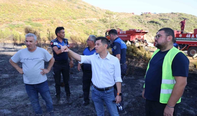 Başkan Ünlü yangın alanlarında incelemelerde bulundu