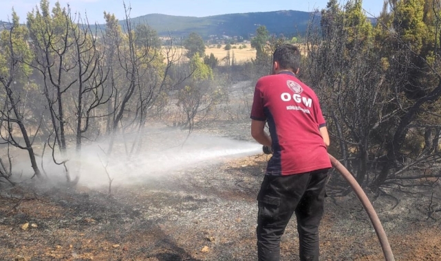 Bozüyük'te çıkan anız yangını ormanlık alana sıçramadan söndürüldü