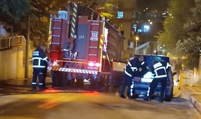 Bozüyük'te seyir halindeki araç yandı