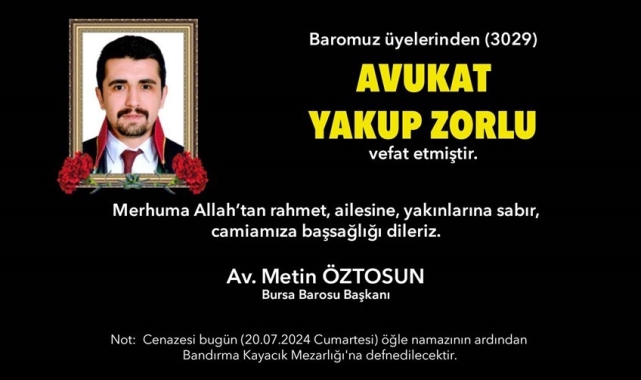 Bursa Barosu'nun acı günü