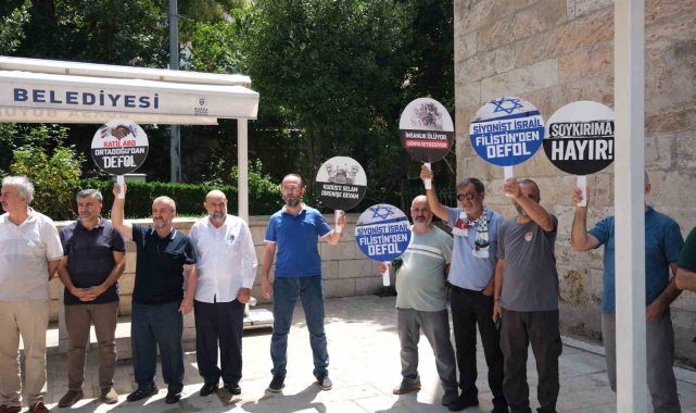 Bursa'da İsrail'e protesto