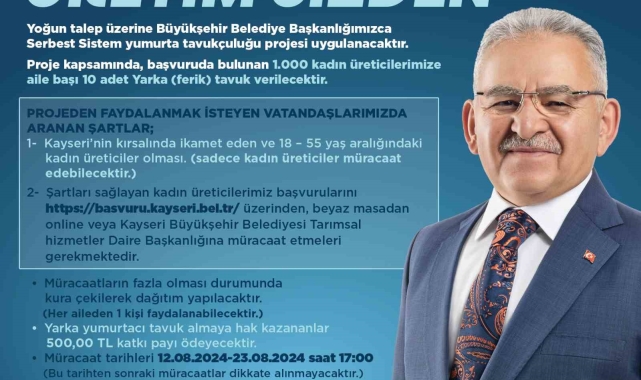 Büyükşehir'den 'Tavuklar Bizden Üretim Sizden' kampanyası