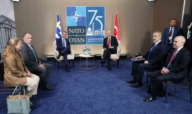 Cumhurbaşkanı Erdoğan, Yunanistan Başbakanı Miçotakis ile bir araya geldi
