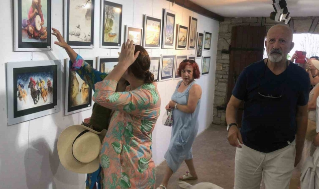 Datça'da Kıbrıs gazisinden suluboya resim sergisi