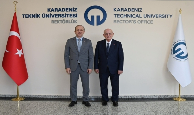 Eski TBMM Başkanı Kahraman'dan KTÜ Rektörü Prof. Dr. Çuvalcı'ya ziyaret