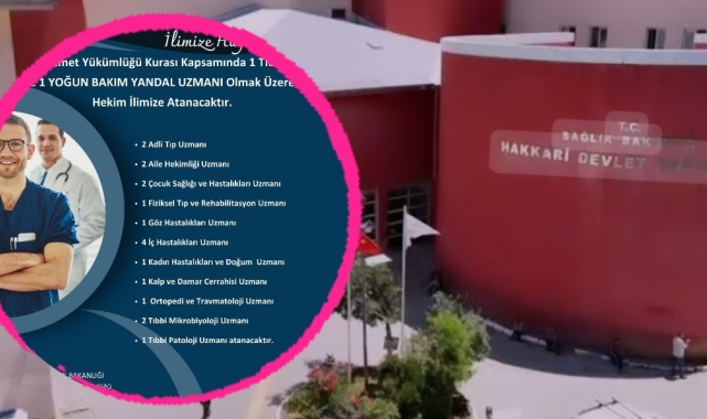 Hakkari'ye 20 uzman hekim atandı