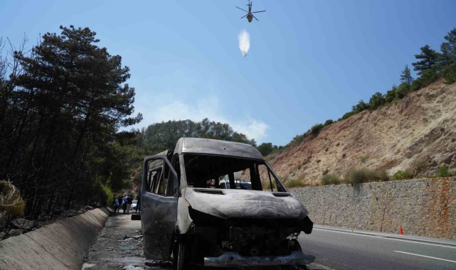 Havran'daki orman yangınına havadan ve karadan müdahale sürüyor