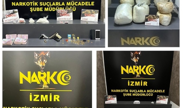 İzmir'de 'torbacı' operasyonu; kilolarca uyuşturucu ele geçirildi