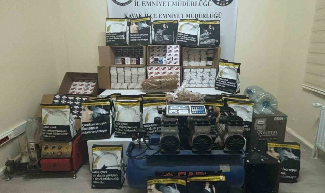 Kaçak sigara imalathanesi gibi market