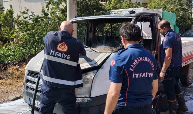 Kahramanmaraş'ta araç yangını